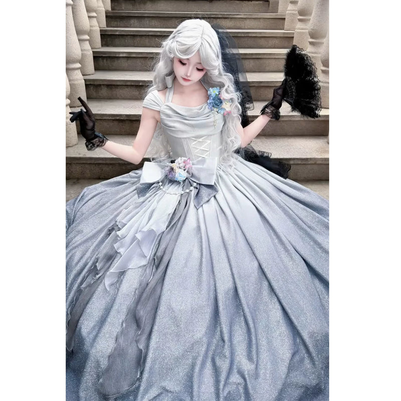 Emoji Dream - Star Dream Lolita Ballgown - Silver grey embellished