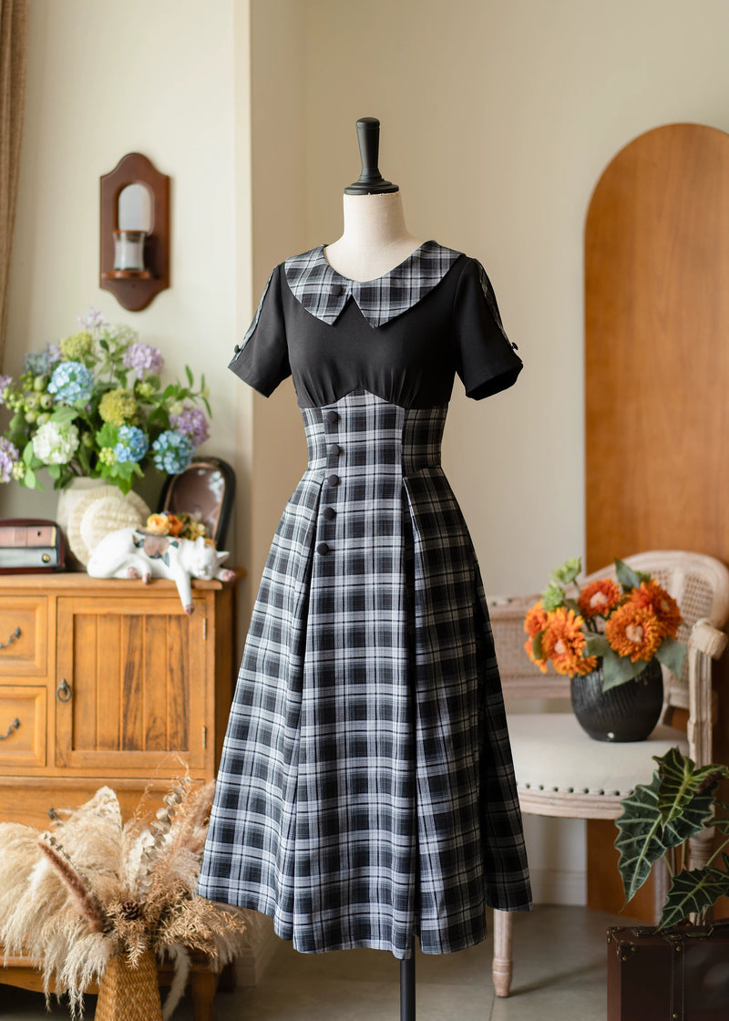 Forest Wardrobe - Clear Sky Forest - Vintage Plaid Panelled Dress - 10