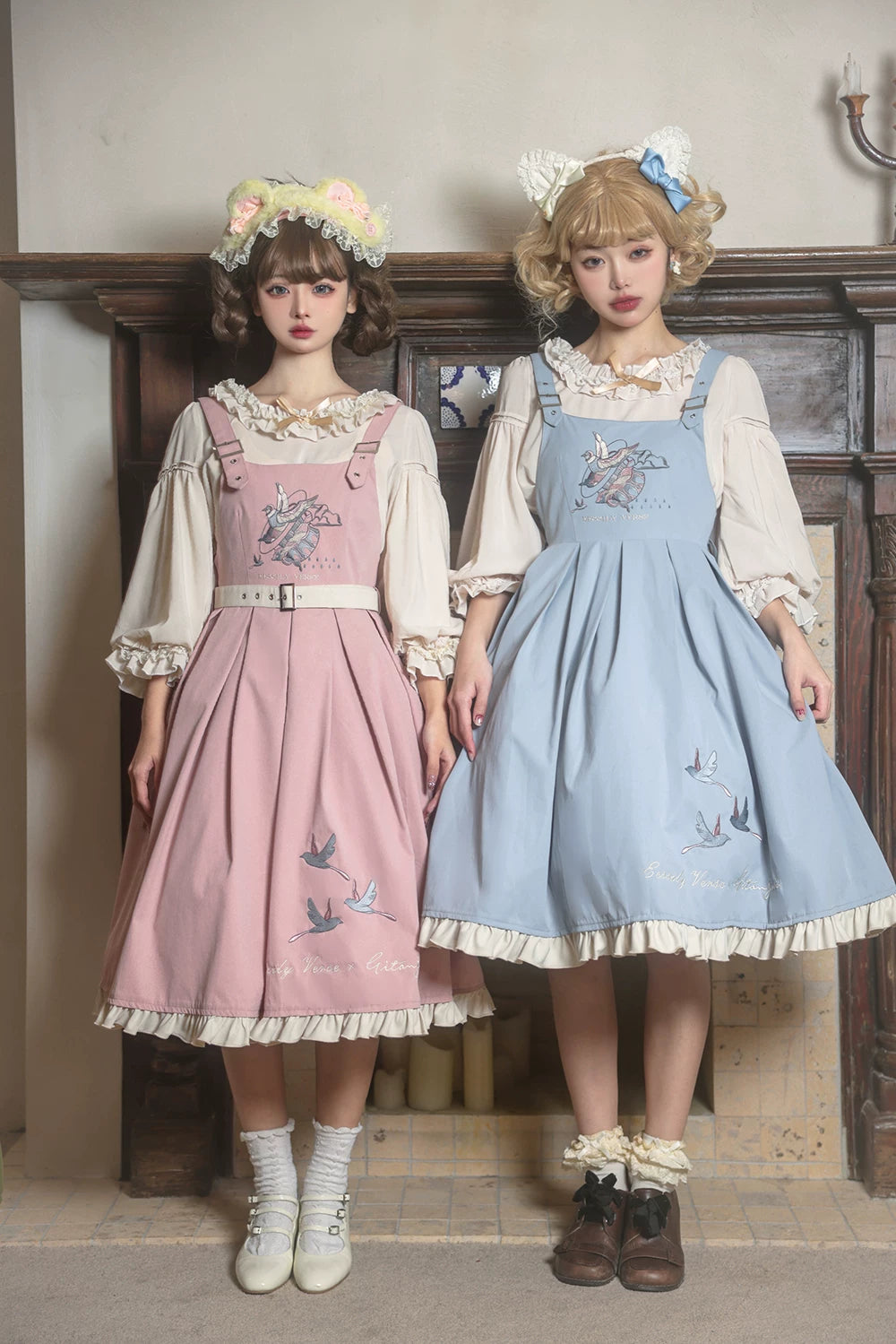 Birds in Flight - Embroidered Summer JSK Dress Set - detail view 4