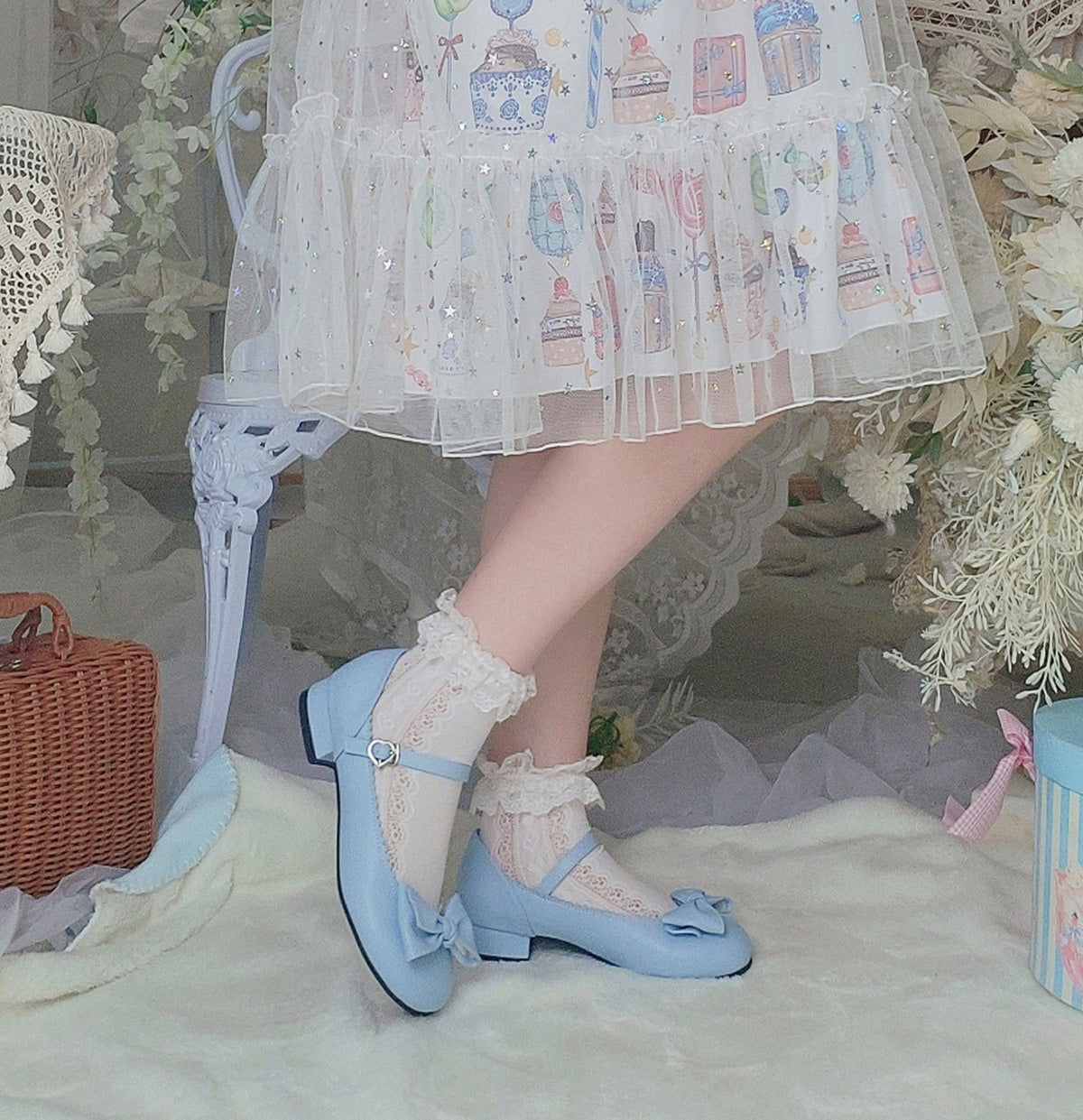 Sosic - Kawaii Lolita Bow Falt Shoes - Shoes