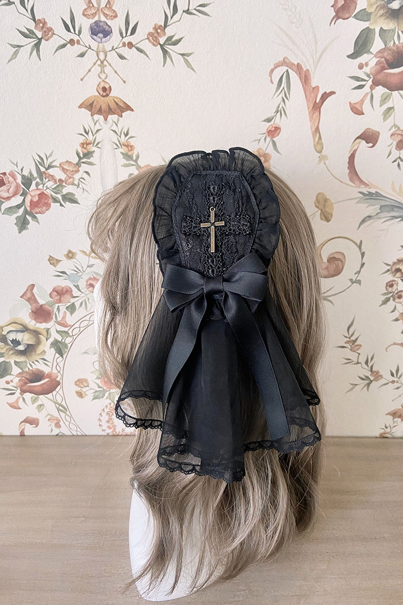 Alice Girl - Cross Maiden - Gothic Lolita Hair Clips Veil Headbow