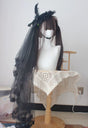 Flat hat black + extended veil