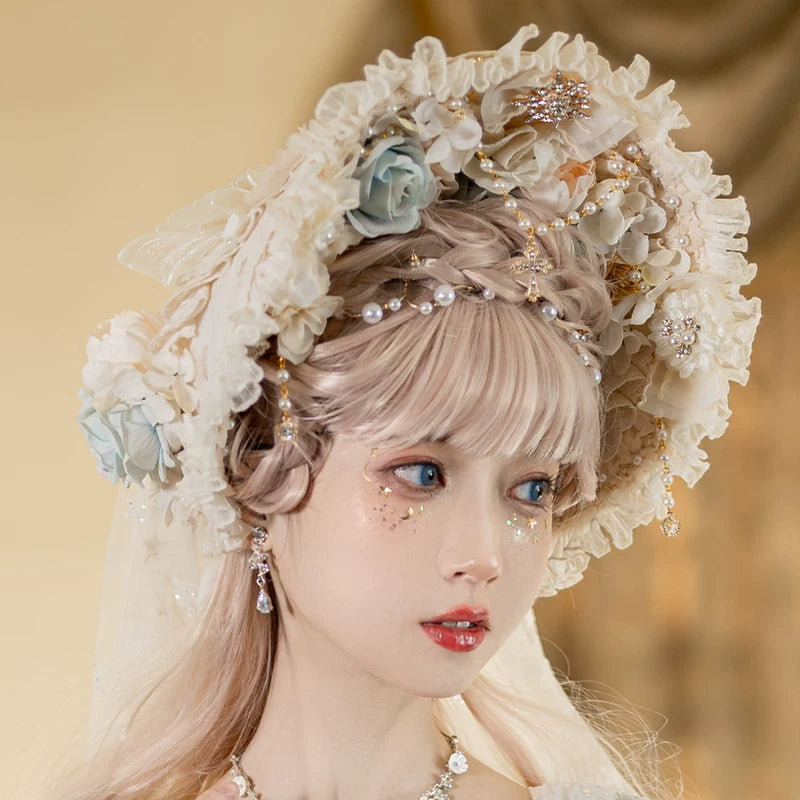 Lolita - Bridal Tea Party - Necklace or Veiled Hat