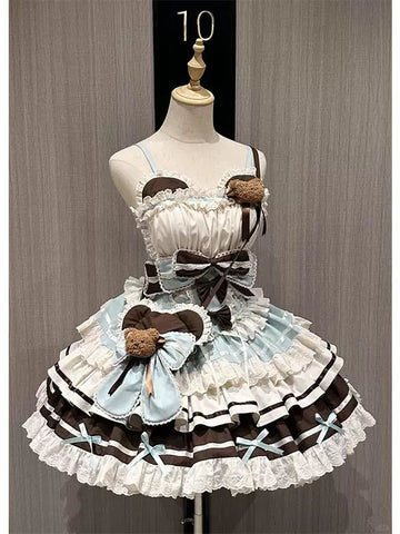 Creamy - First Love Bear - OP Dress with Tiered Ruffles