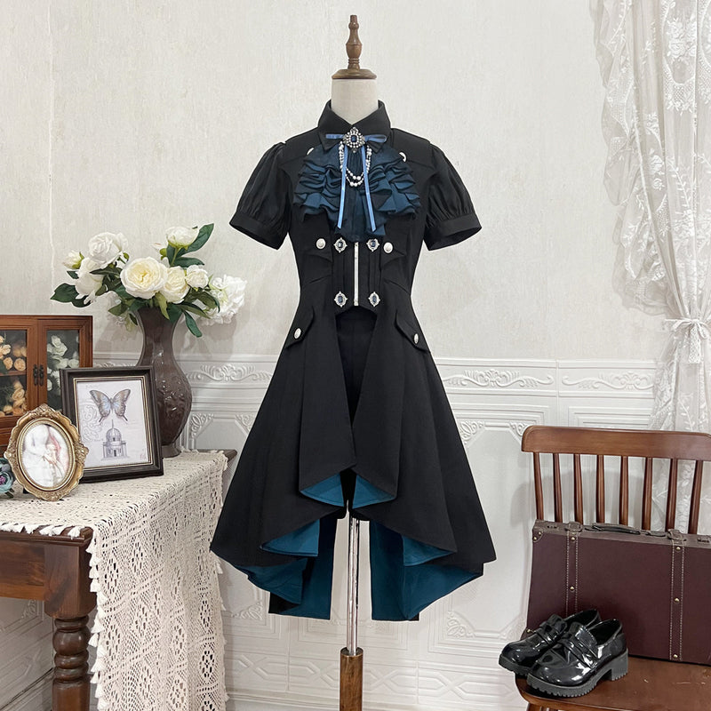 Designer's Gift - Mystique Melody - Ouji Lolita Irregular Shirt and Long Vest Set