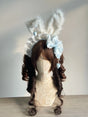 Blue Bow + White Bunny Ears