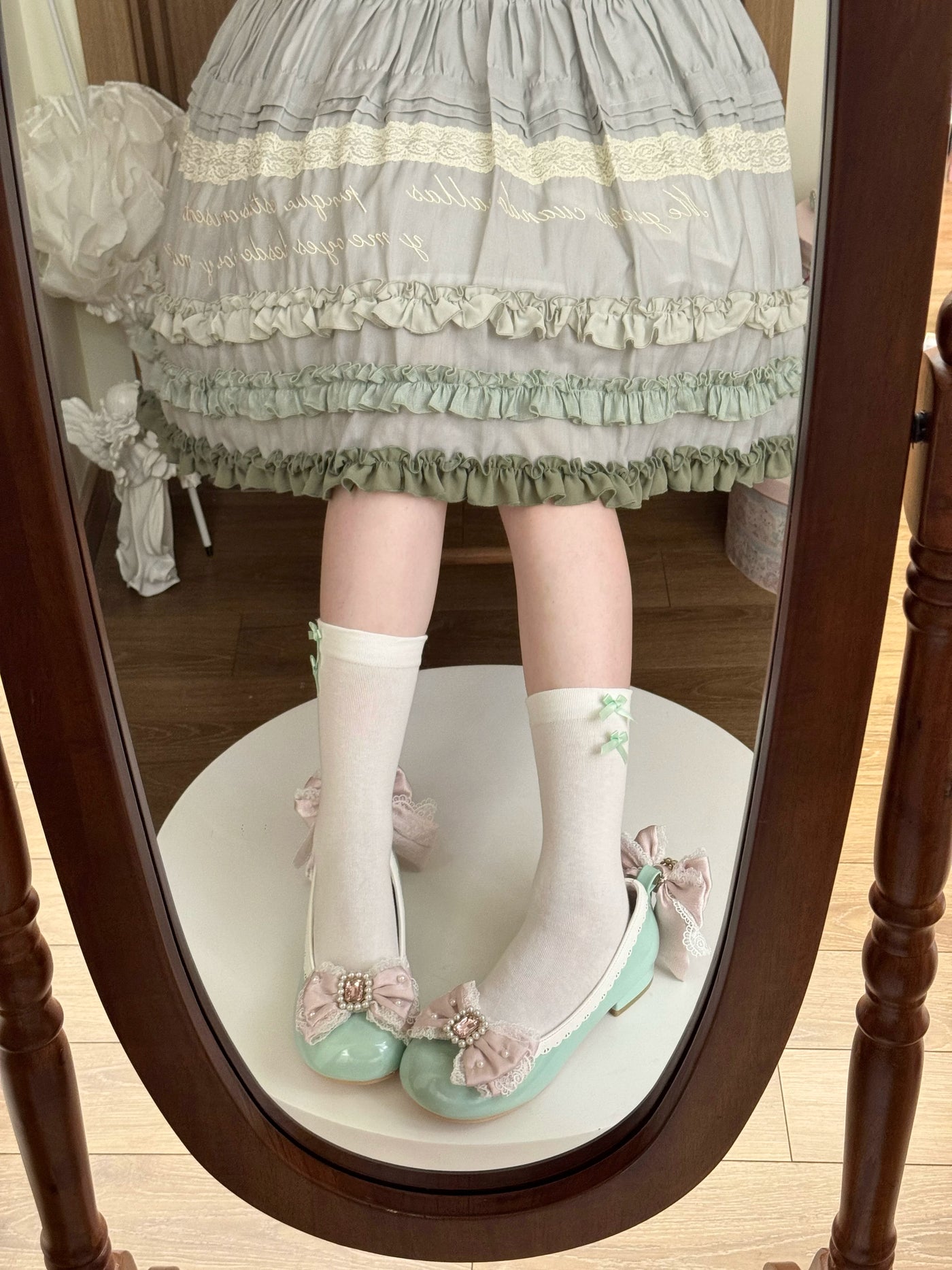 Fantasy Doll - Sweet Bow - Cotton Mid-Calf Socks with Side Bows
