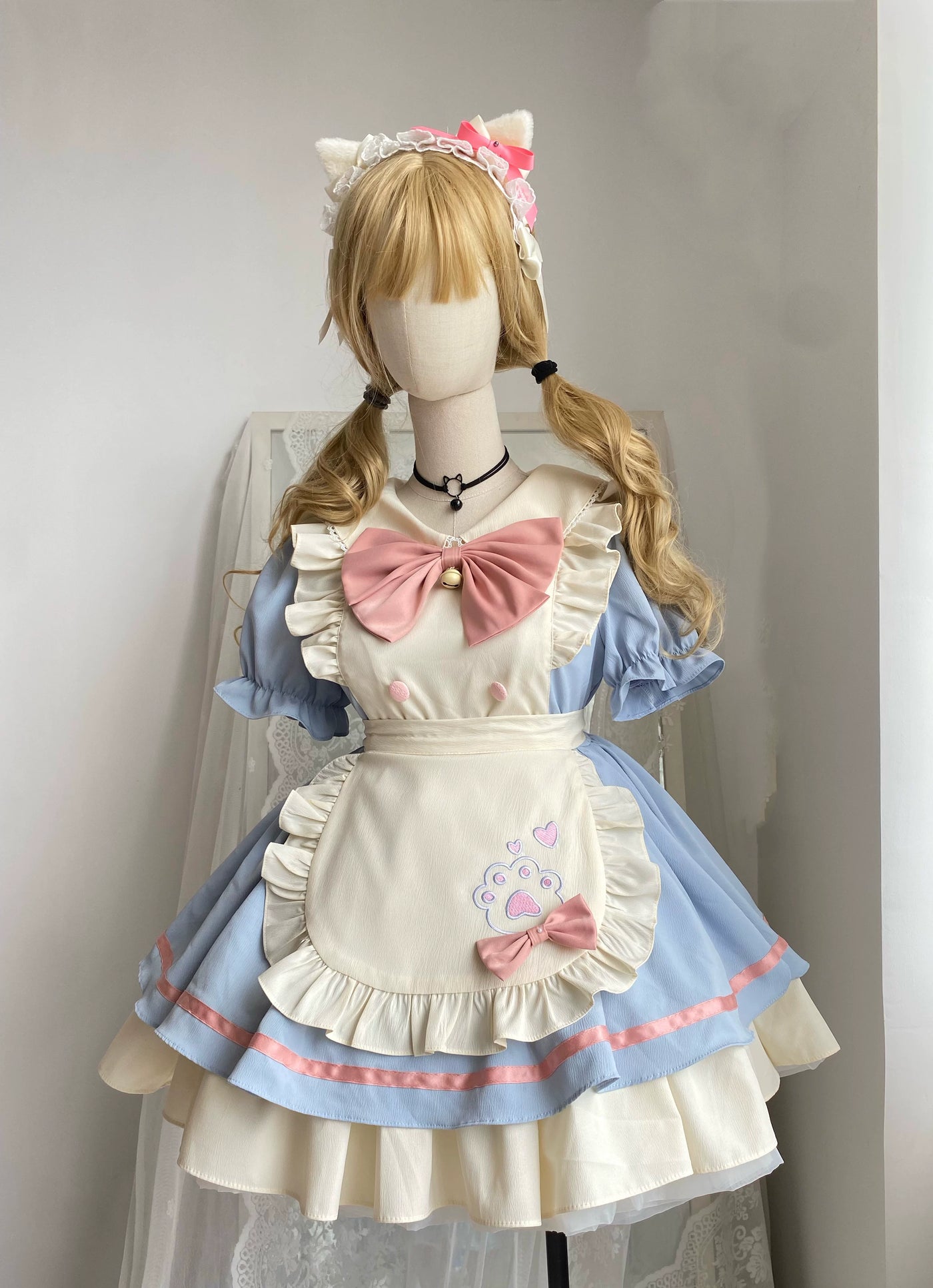 Thousand Wood - Cat Café - OP Dress with Ruffled Apron