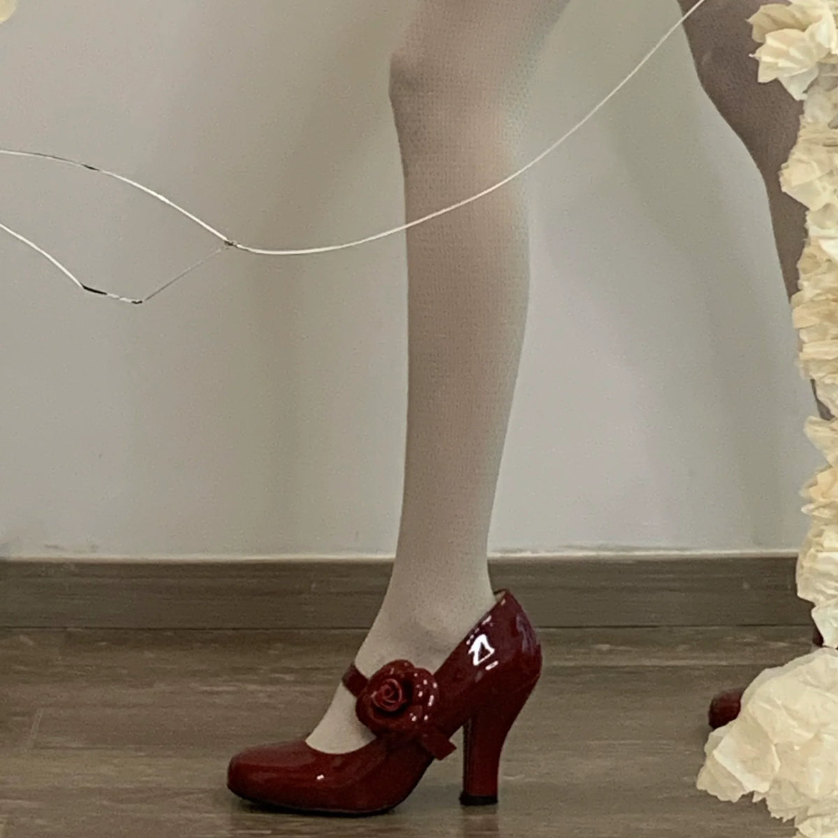 Bingo Lulu - Retro Sweet - Sweet Lolita Mary Jane high-heel shoes with a leather rose buckle - product detail 4