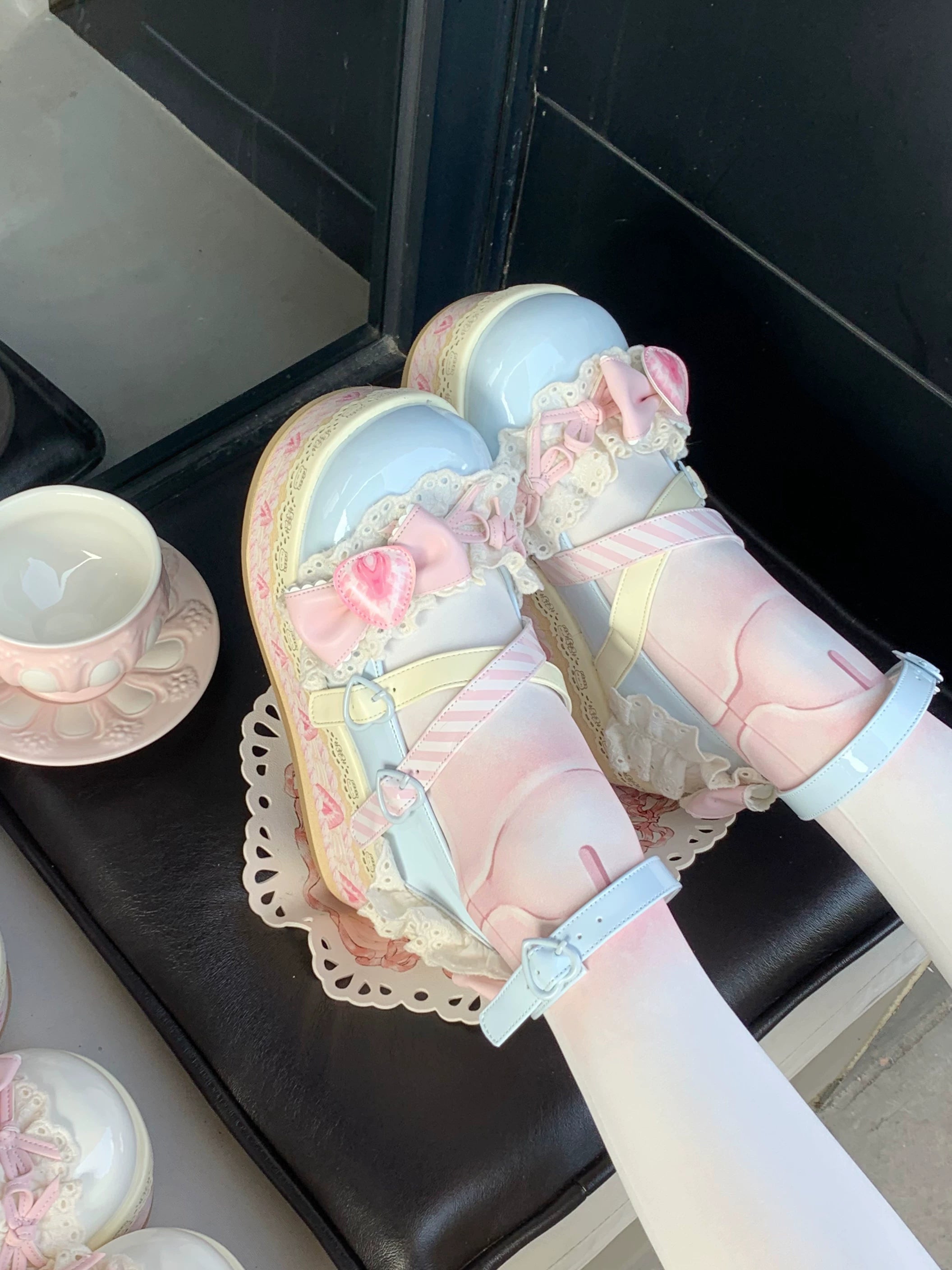 现货【草莓限定全色】厚底呲甜可爱甜美少女lolita鞋