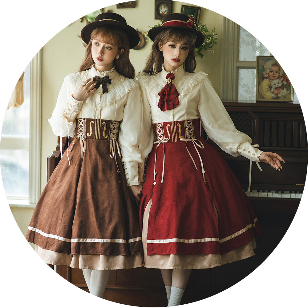Miss Point - Golden Movement - Elegant Lolita Fishbone Skirt Customized