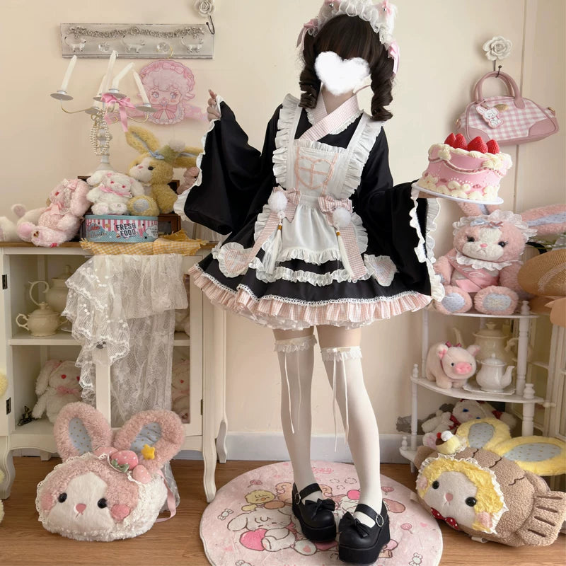 Lady Han Sweet Nurse Cat maid dress by Lolita Fetch, featuring a cute nurse cat design with a pink and white maid outfit.