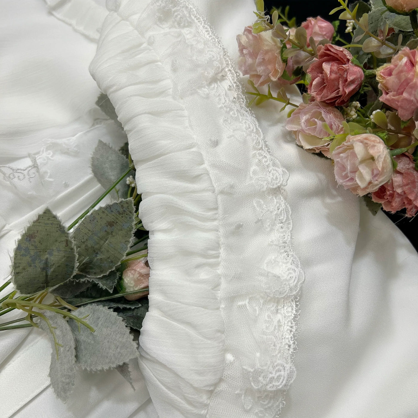 DMFS Lolita - Sweet Lolita Blouse Double-layered - Puff Sleeves Lolita Shirt Innerwear