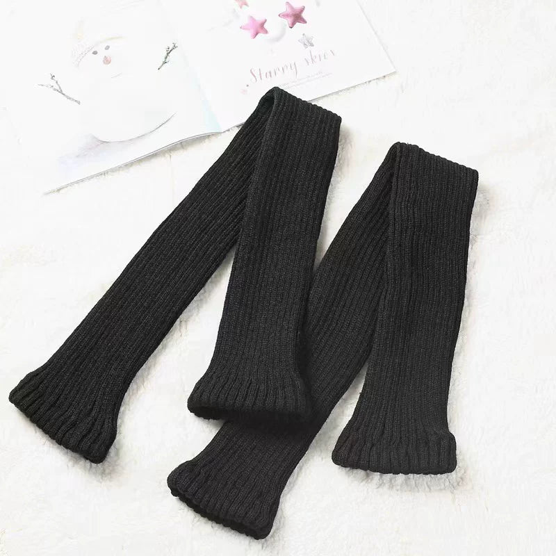 Floral Milk Cat - Ribbed Scrunch - Long Ribbed Leg Warmers in 50, 70 and 80 cm Lengths