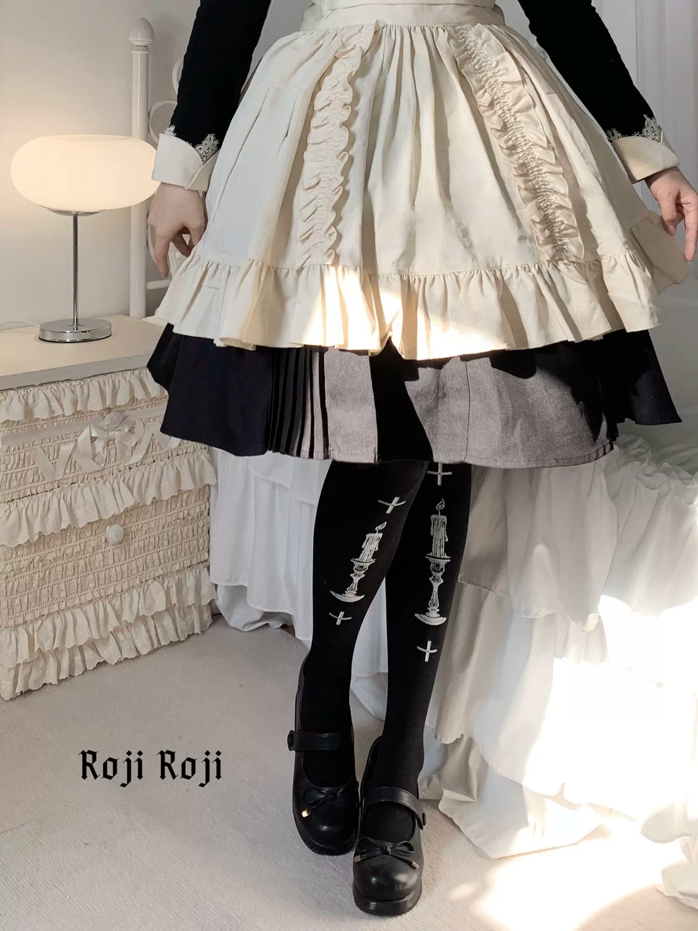 Gothic Lolita 80D Velvet Pantyhose One Size (fits for height 150～175cm) Black