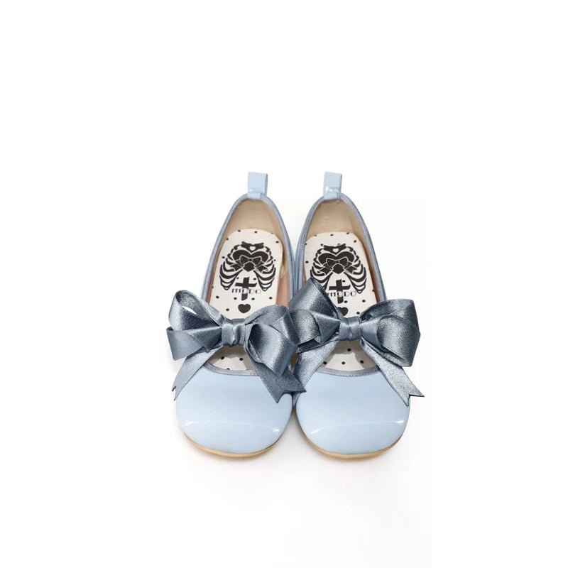 MODO Beth Satin-Finish Bow Mary Jane Lolita Shoes – Blue - Low Heel – view 18