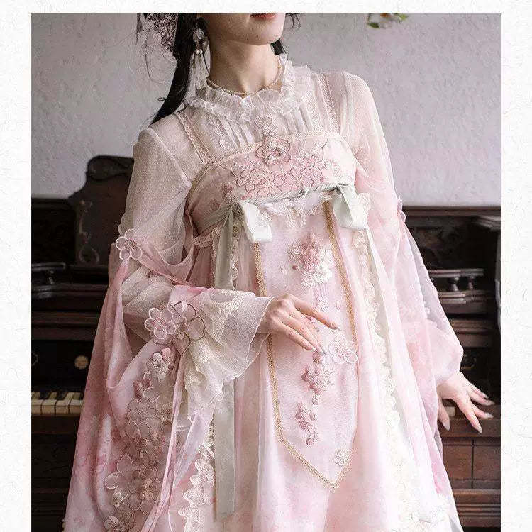 Sweetheart Dream Machine - Lace Atmosphere - Lace inner blouse with flared mesh sleeves