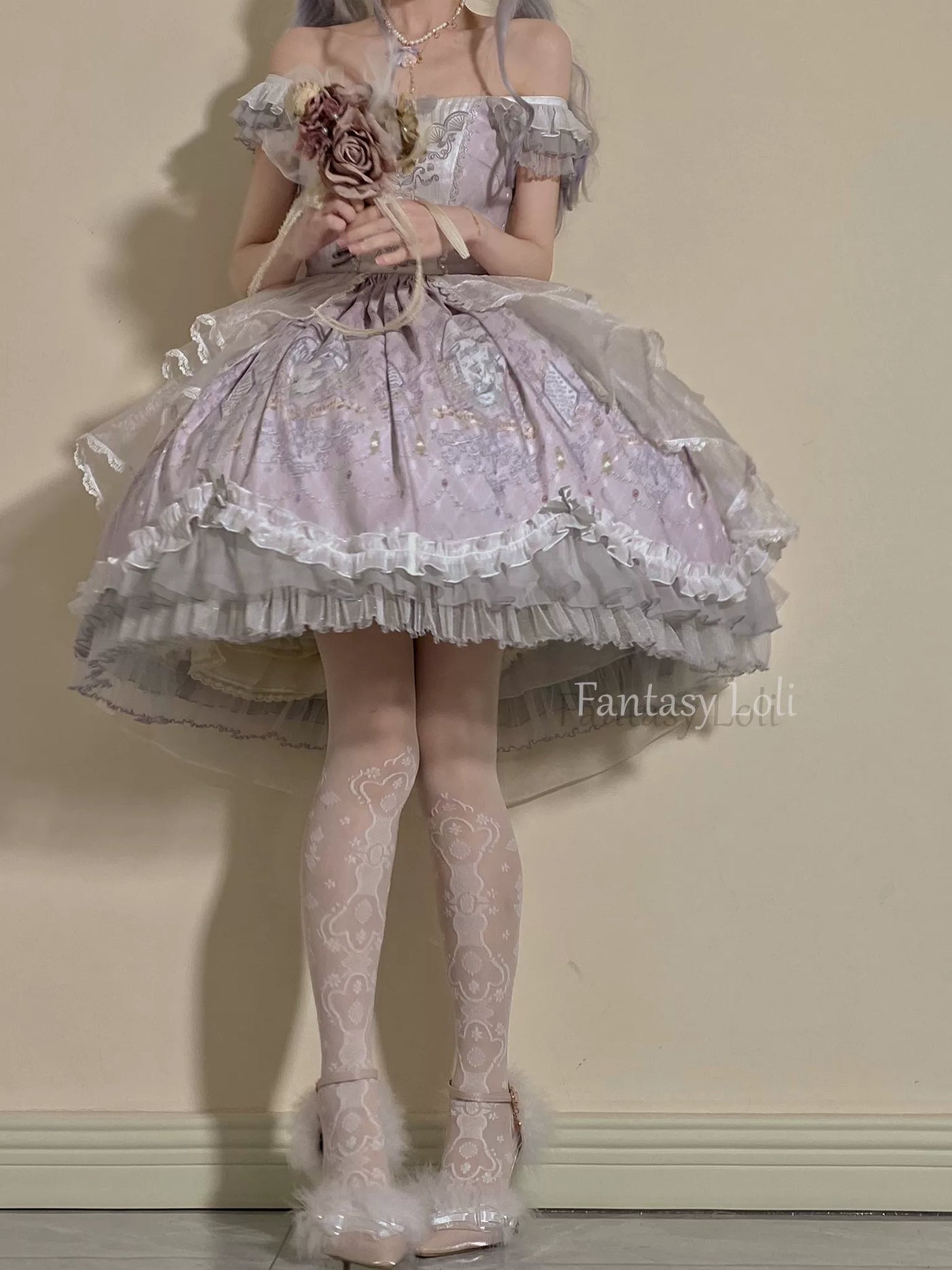 Fantasy Doll - Dream Doll - Over-the-Knee Tights with Jacquard Pattern