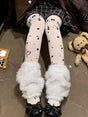 White + white short sock cover / One Size