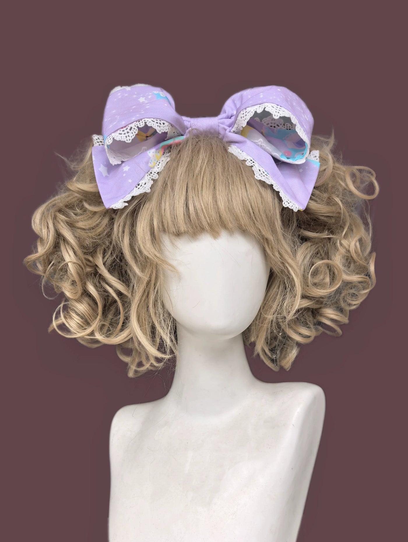 Sleepy Bear - Kawaii Lolita Bear and Star Printed Dress Light Purple KC Only (one size / choose M) S Pre-order