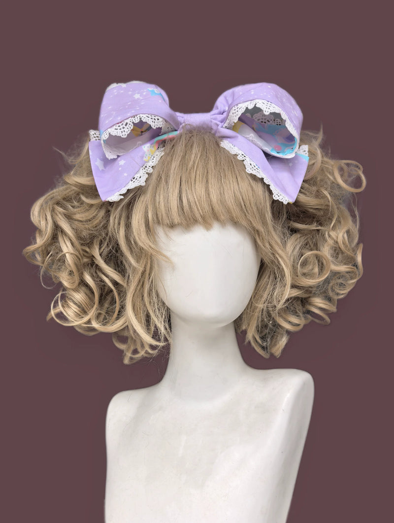 Sleepy Bear - Kawaii Lolita Bear and Star Printed Dress Light Purple KC Only (one size / choose M) S Pre-order