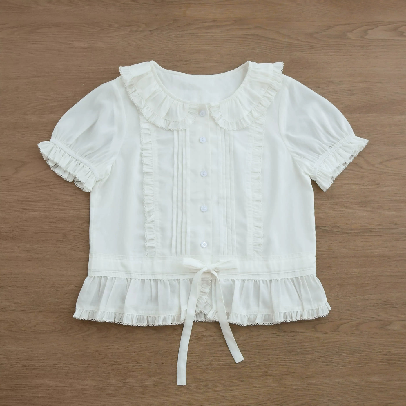 MIST - EverSpring - Sweet Lolita Shirt with a ruffled Peter Pan collar