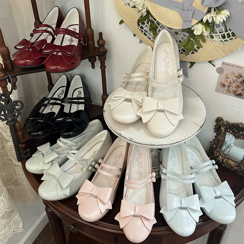 MODO Apple Candy Pointed-Toe Bow Lolita Shoes – design details – view 8