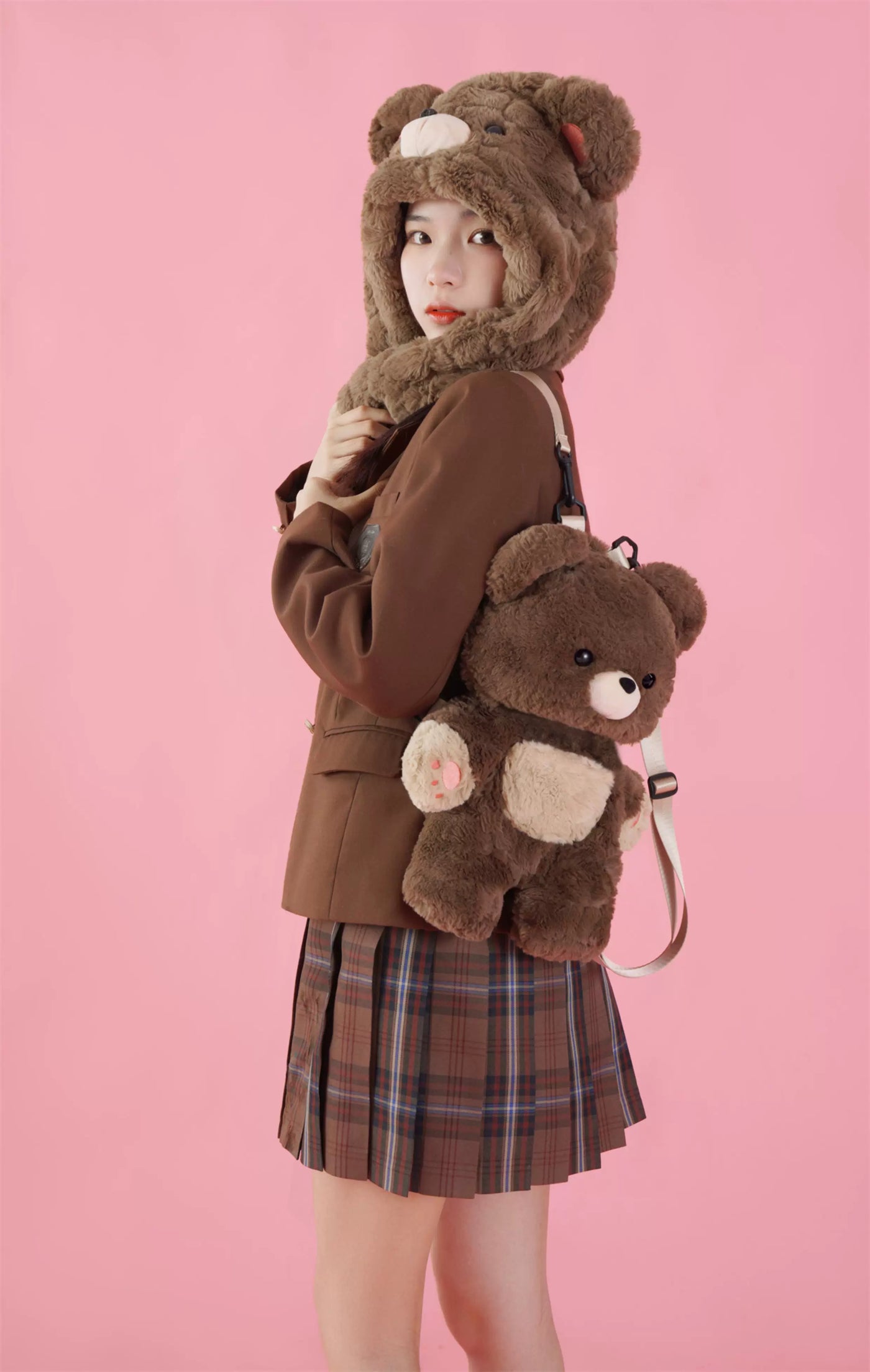 LambGuli - Little Bear Guli - Plush Animal Bag with Rounded Bear Face
