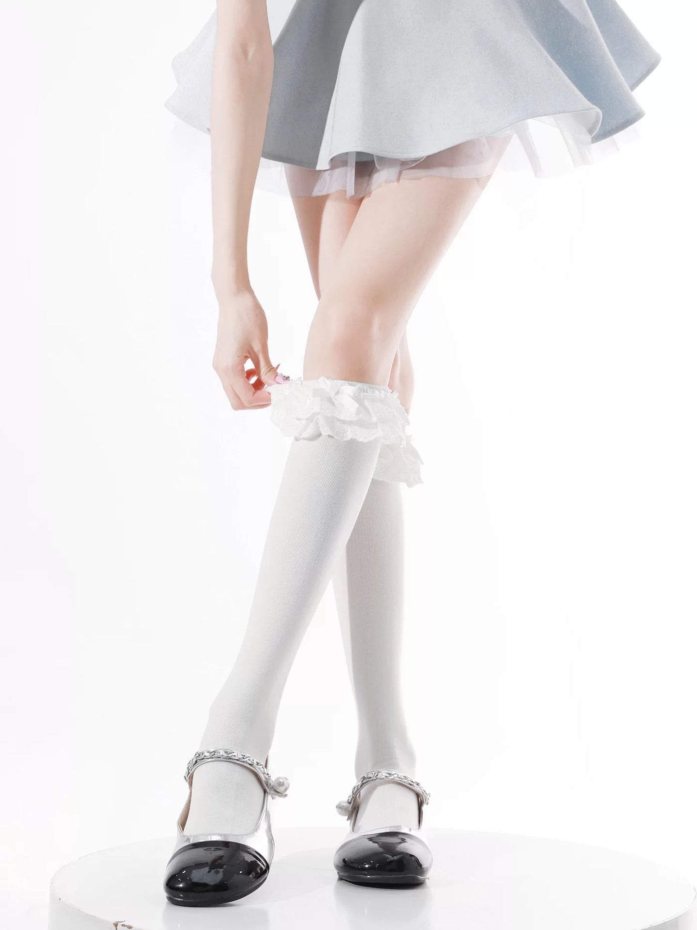 Fantasy Doll - Spring Sweet Lace - Socks with lace trim and bow detailing