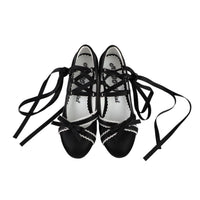 MODO - Ballet Dream - Ribbon Wedge Lolita Shoes - Black / 35