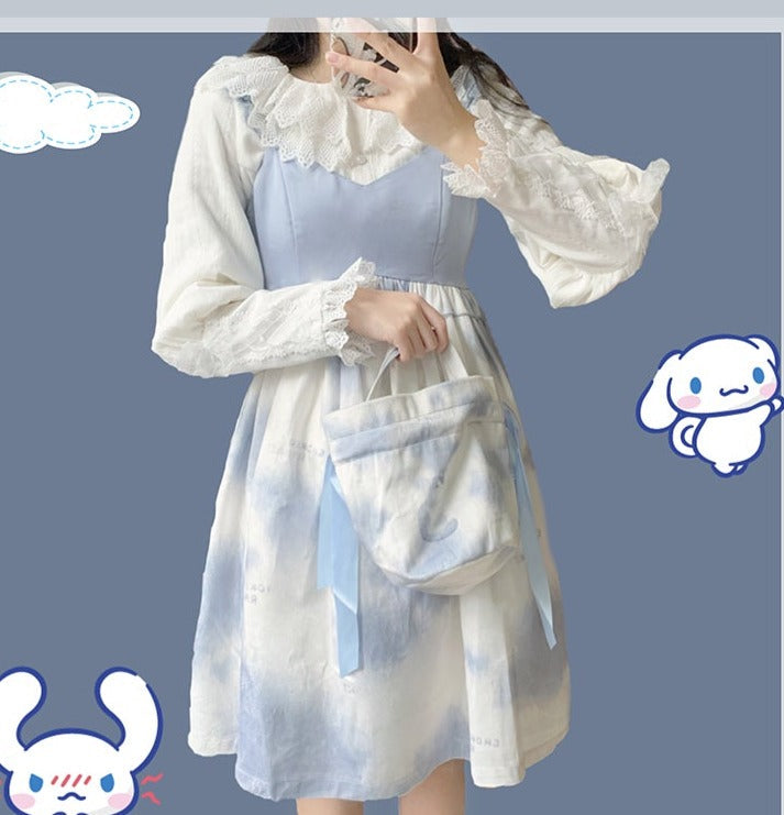 Sakurada Fawn - Plus Size Lolita Cotton Velvet Long - Sleeve Blouse Innerwear