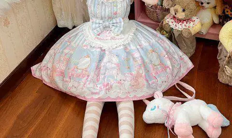 Sweetheart Dream Machine - Toy Room Print - Sleeveless OP Dress with Teddy-Bear Motifs