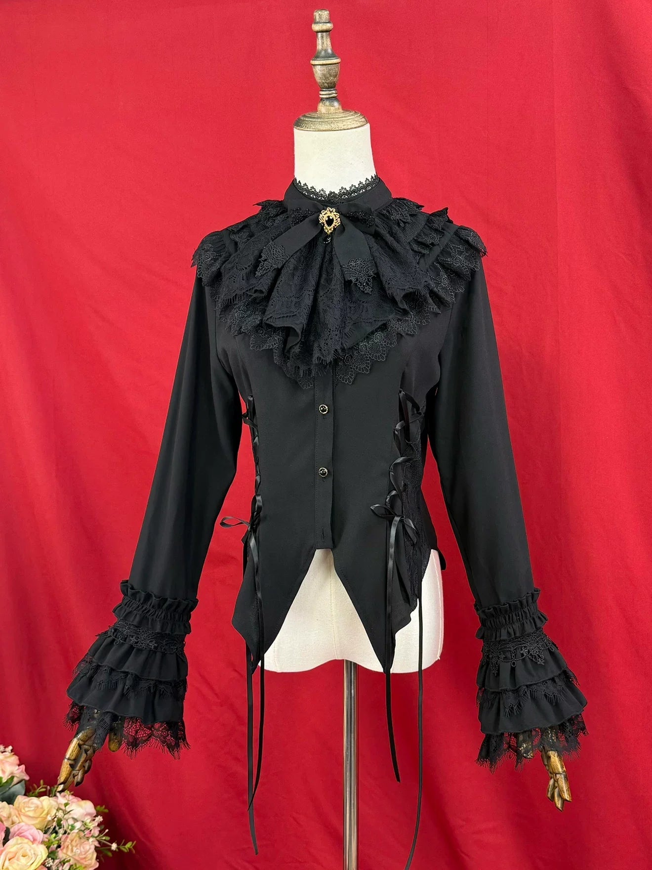 DMFS Lolita - Broken Winged Bat - Gothic Lolita Shirt & SK Set, Bat-wing Shaped Hem