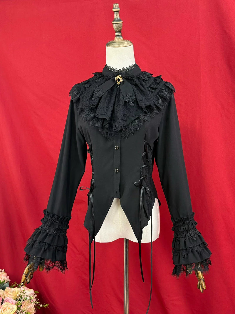 DMFS Lolita - Broken Winged Bat - Gothic Lolita Shirt & SK Set, Bat-wing Shaped Hem