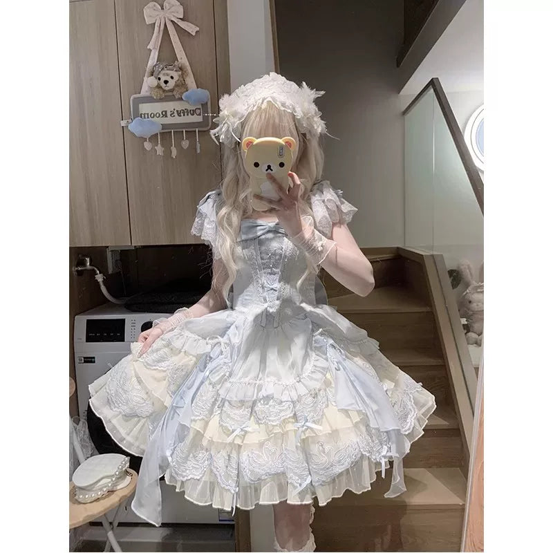 Creamy - Blue Swan Ballet Bride - JSK Dress with Chest Bow