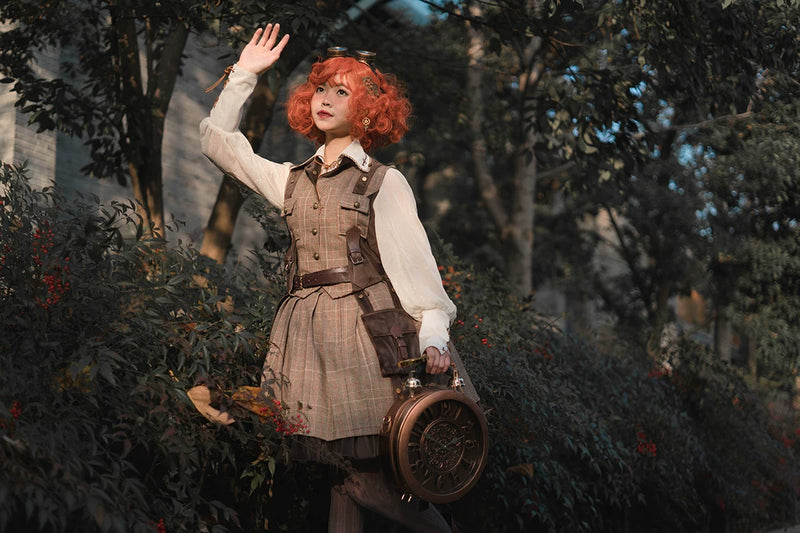 Infanta - Adventurer's Soul - Plaid Waistcoat & Asymmetric Skirt