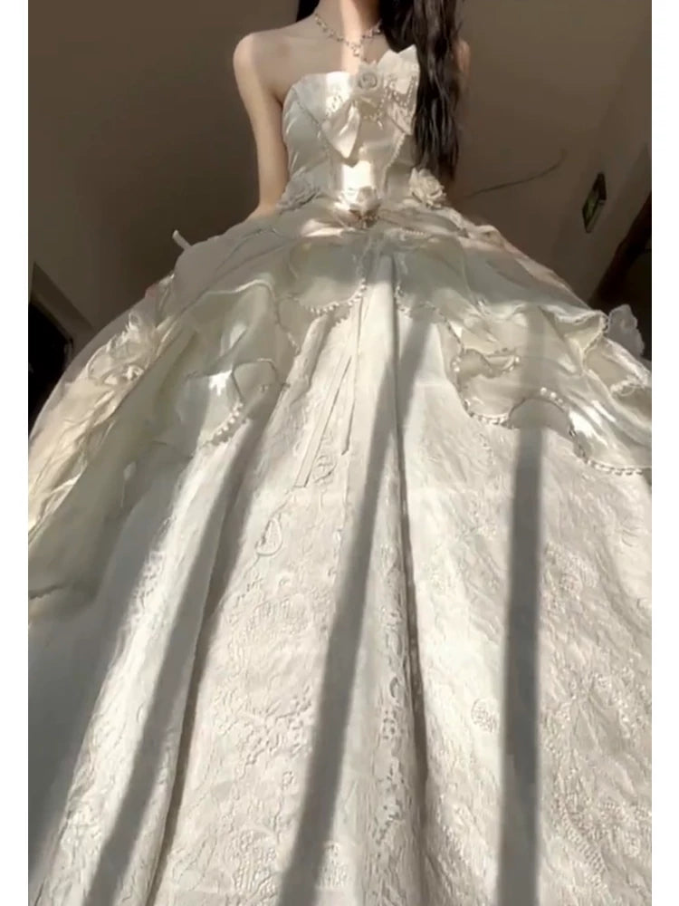 Flora Muse - Rose Encounter Lolita Gown - Formal strapless lolita