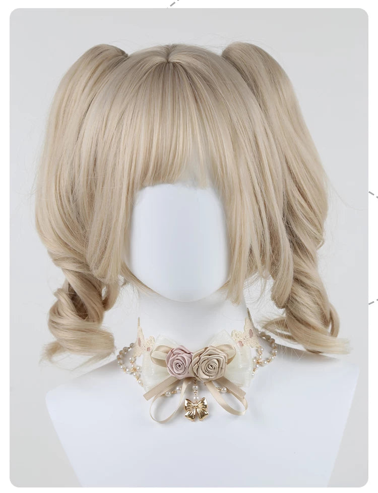 Independent Brand - Rose & Pearl - Lace Collar Necklace with Roses, Bows and Pearl Chain