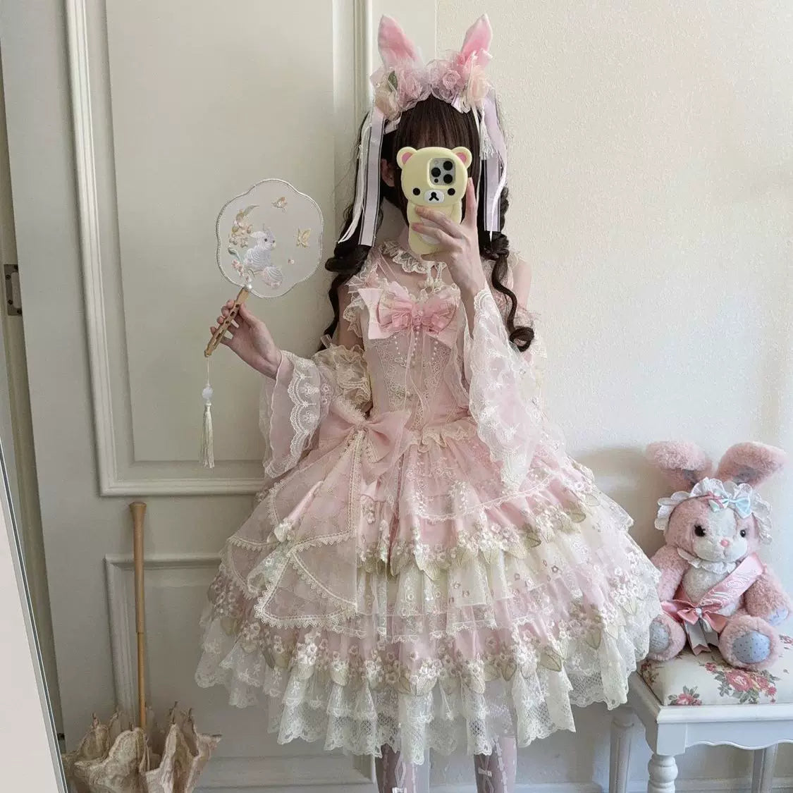 Lady Han Flower Rain Chinese JSK dress by Lolita Fetch featuring a floral rain pattern and elegant traditional-inspired design.