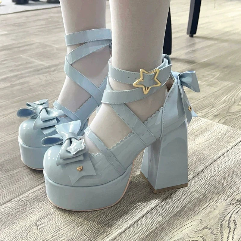 beauty bunny - Star Prayer - Round-Toe Lolita Shoes with One-Strap Star Buckle - product detail 7