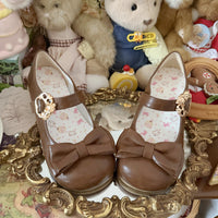 Kitten Toast - Everyday Bow - Round-Toe Mary Janes - Smooth Brown / 34