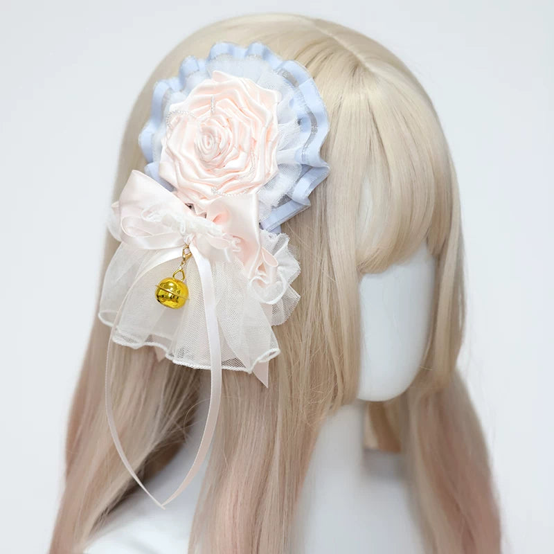 Her Vintage Society - Souffle - Blue or Pink Ballet Hair Clips with Mini Hat and Cat-Ear Styles