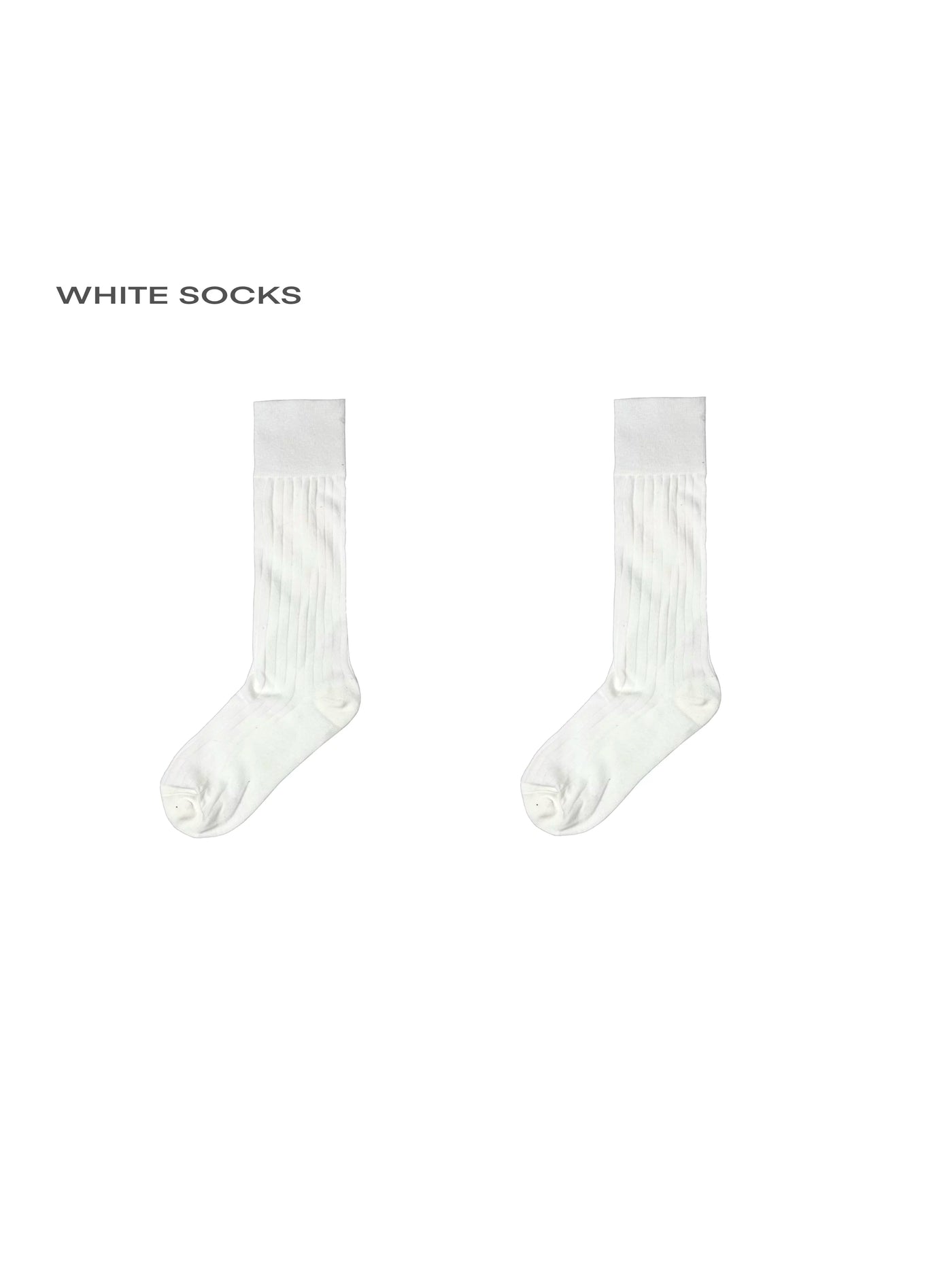 White Socks - Ballet Y2K - Ribbed slouch calf socks with a wide fold-over cuff