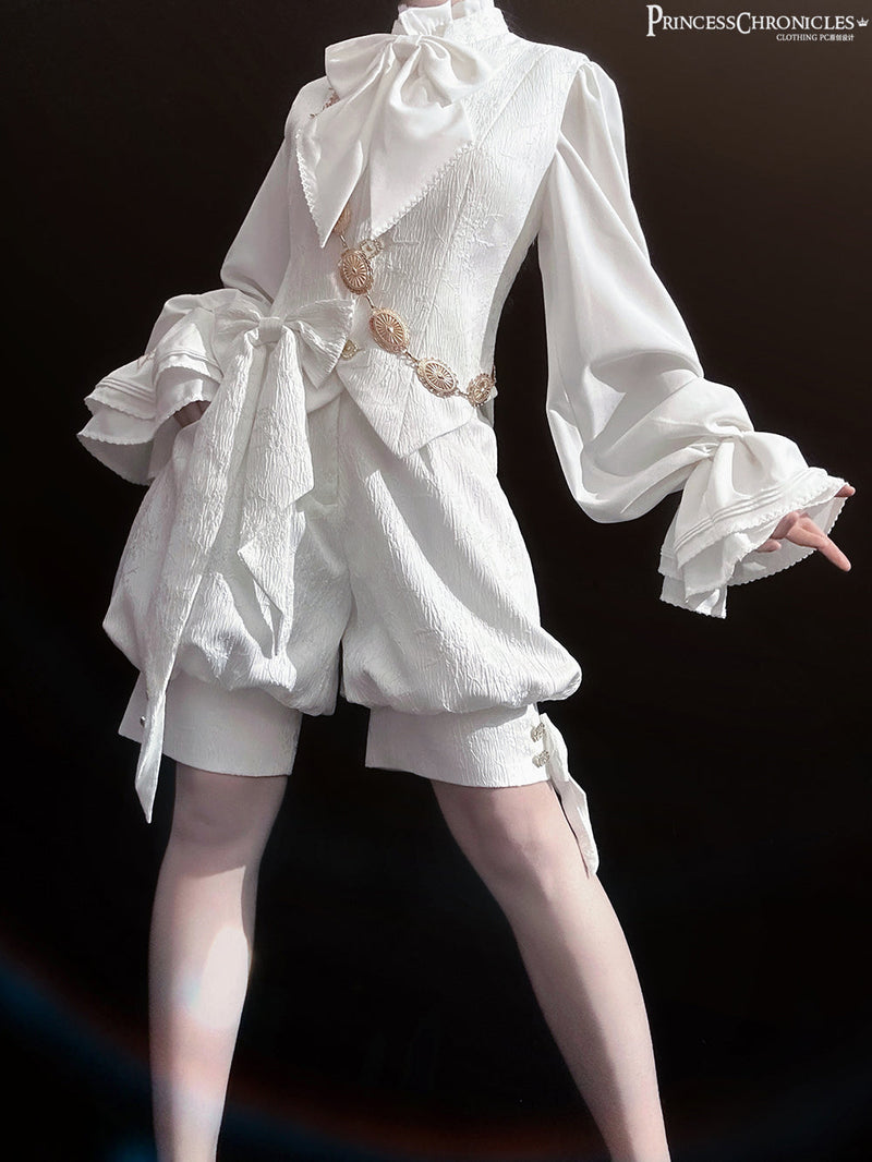 Princess Chronicles - Rabbit Hunting White Moonlight - Retro Ouji Lolita White Vest