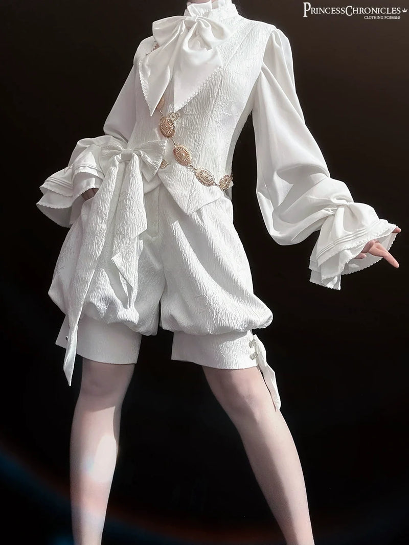 Princess Chronicles - Rabbit Hunting White Moonlight - Retro Ouji Lolita White Vest