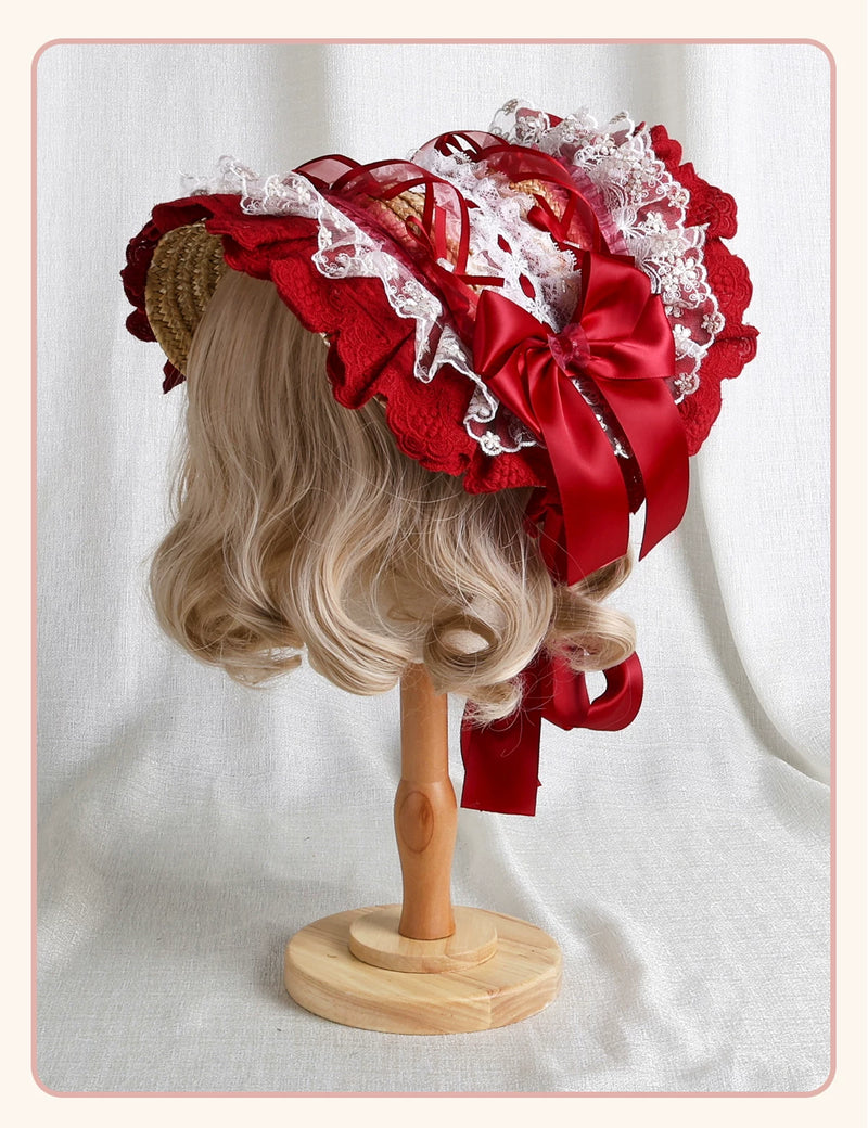 Stardust Rose - Rose Bow Collection - Headwear with red rose motifs