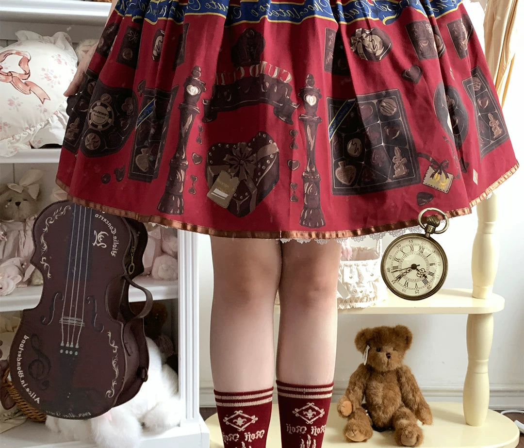 roji roji - Magic Rabbit - Cotton Mid-Calf Socks with a Rabbit-and-Book Motif
