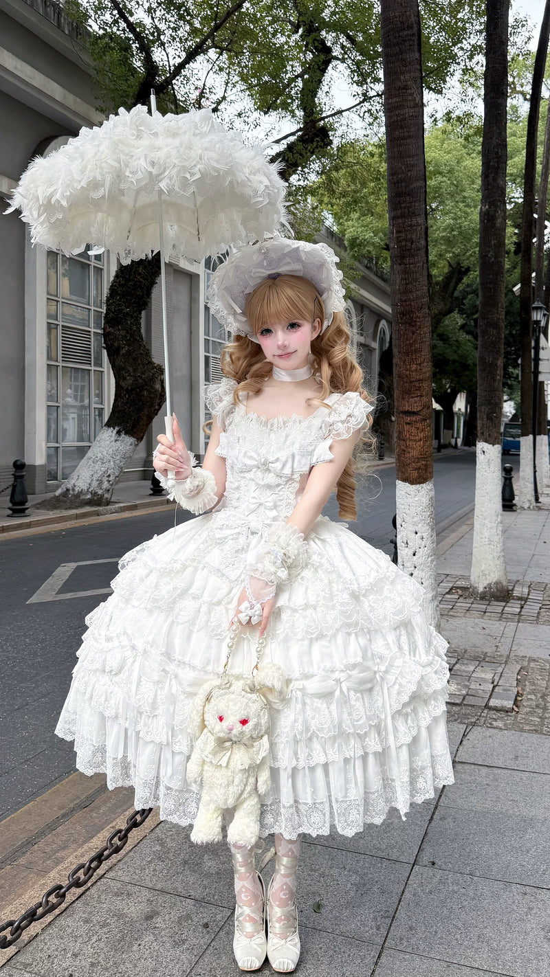 White Sugar Girl - Eternal Flower Letter - Sleeveless sweet lolita