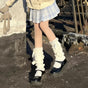 Milky white---with bow, thickened, approximately 40 cm / One Size
