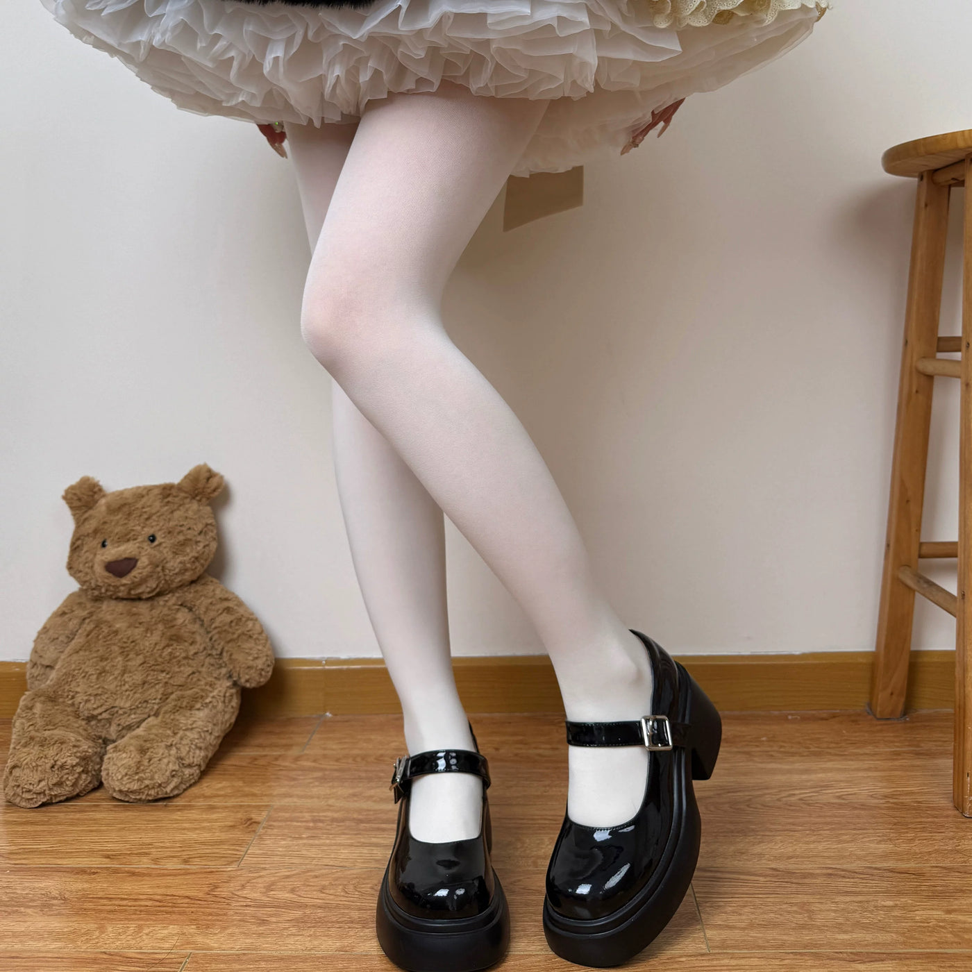 Chubby Bear Tales - Seasonal 100D Base Layer - Pantyhose in Milky Yellow, Black or White